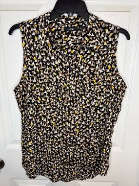 EUC Apt. 9 Geometric Sleeveless Blouse Accents
